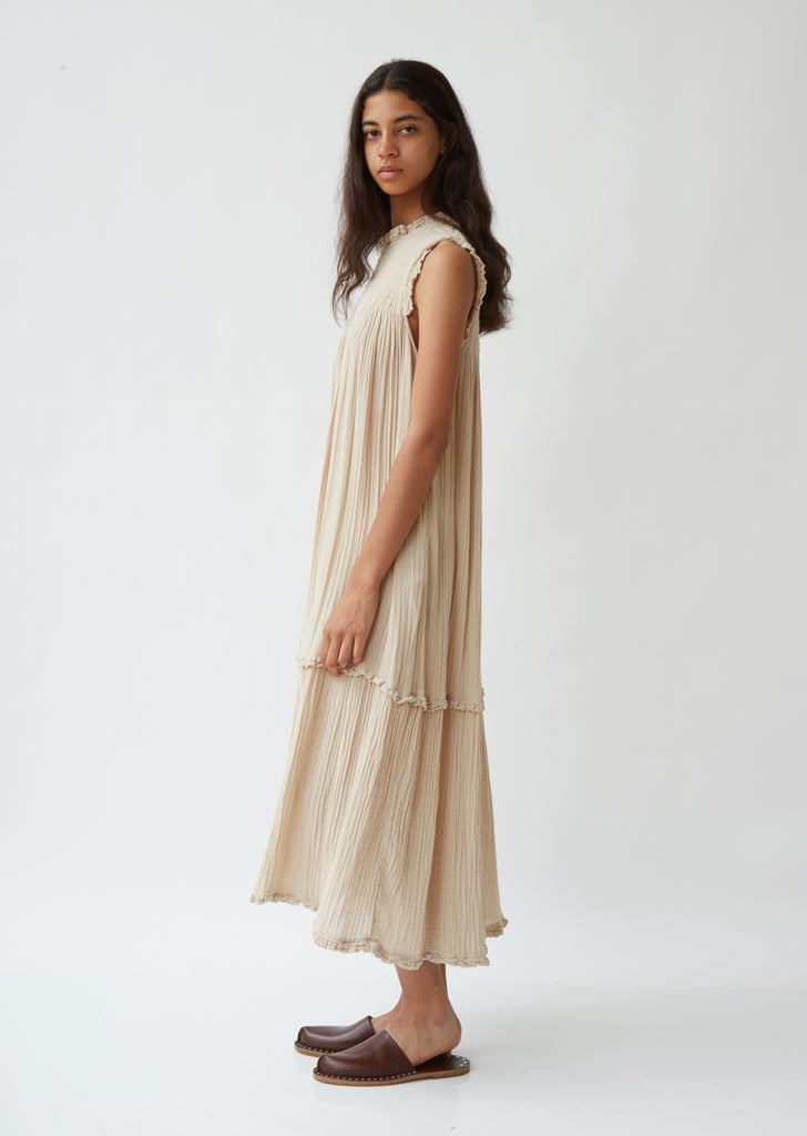 Cotton Gauze Smocked Dress
