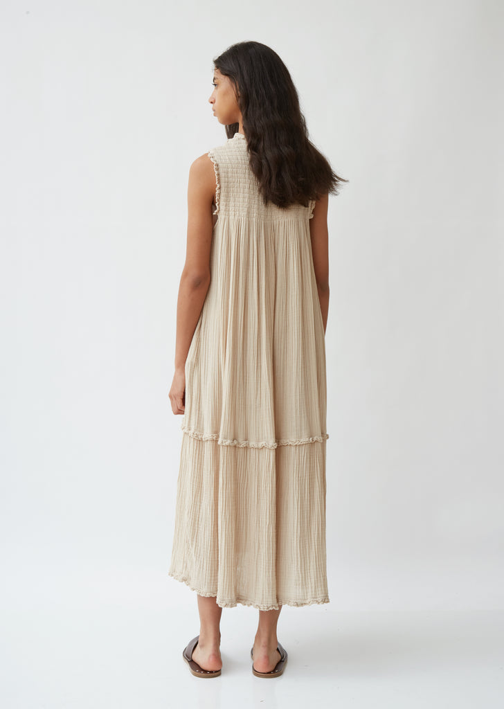 Cotton Gauze Smocked Dress