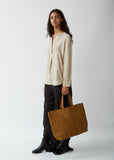 Washed Canvas 6 Pockets Tote, Medium — Mustard