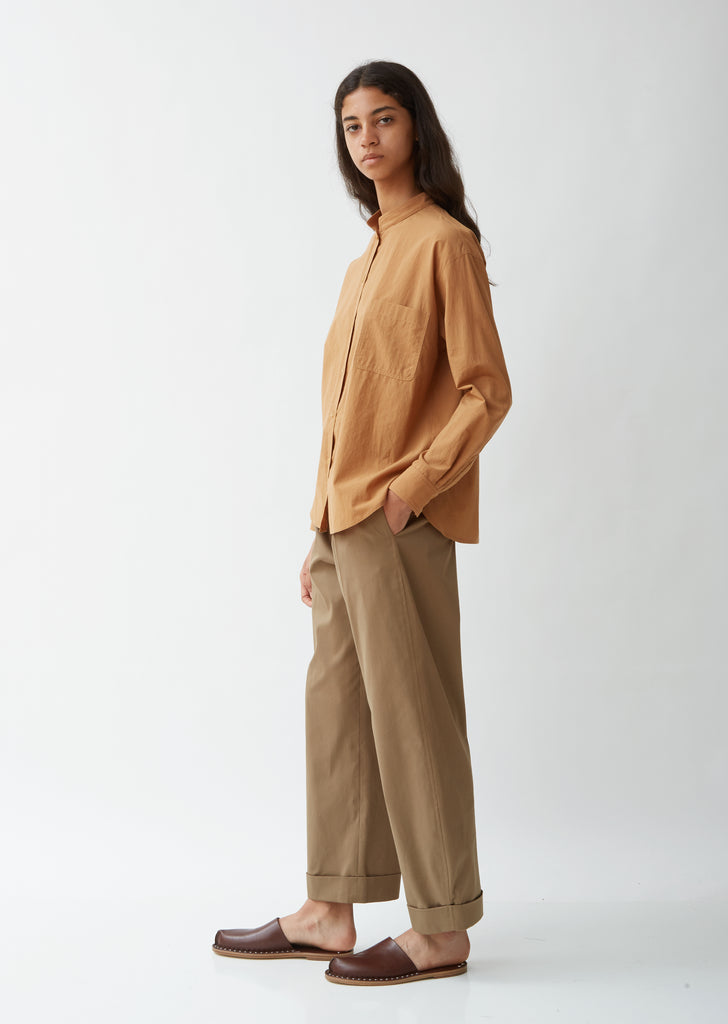 Mandarin Shirt — Mustard