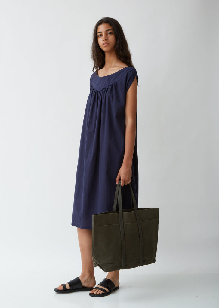 Washed Canvas 6-Pockets Tote, Medium — Khaki