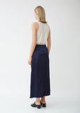 Pebble Satin Button Front Skirt