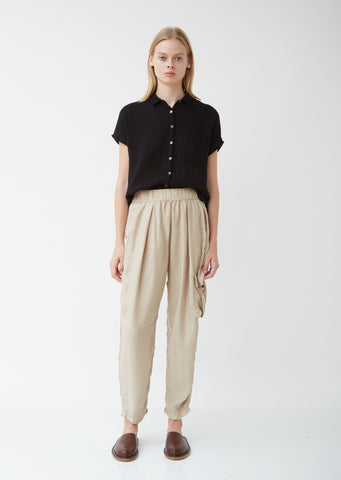 Cargo Silk Twill Easy Pants