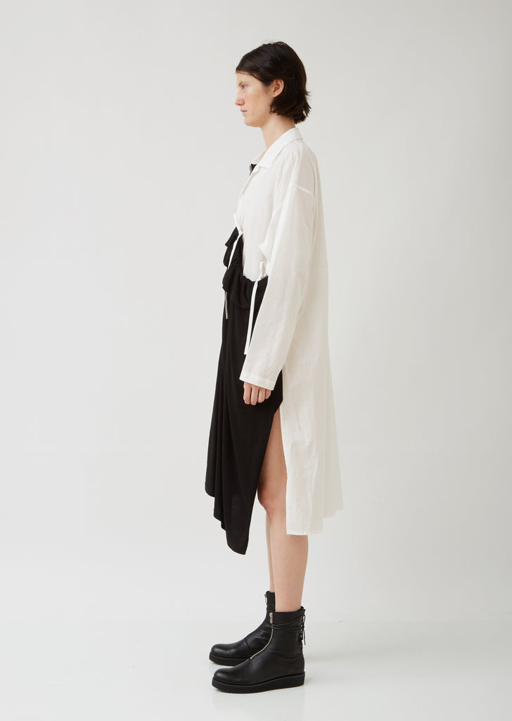 U-Left Gather Shirt Dress
