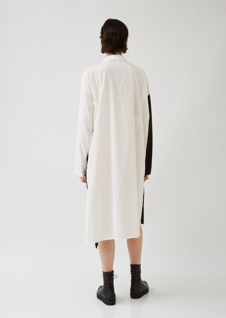 U-Left Gather Shirt Dress