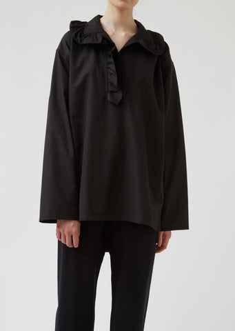 Balmoral Long Sleeve Top with Ruffled Collar