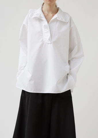 Balmoral Long Sleeve Top with Ruffled Collar