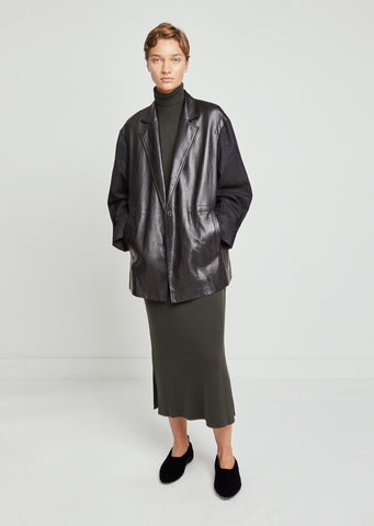 Luboji Leather & Wool Flannel Jacket