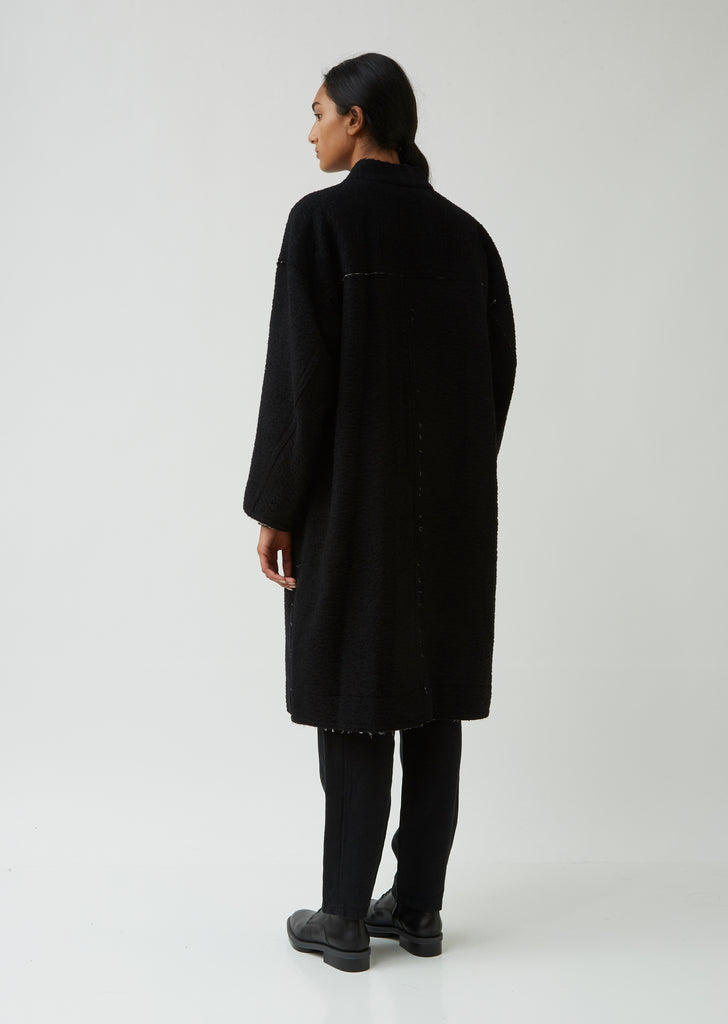 Collarless Wool Coat