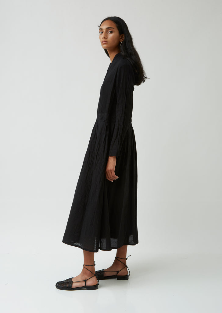 Japanese Sake Dyed Pleated Front Wrap Dress