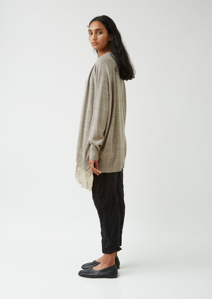 Organic Cotton & Wool Blend Blouse Hem Cardigan