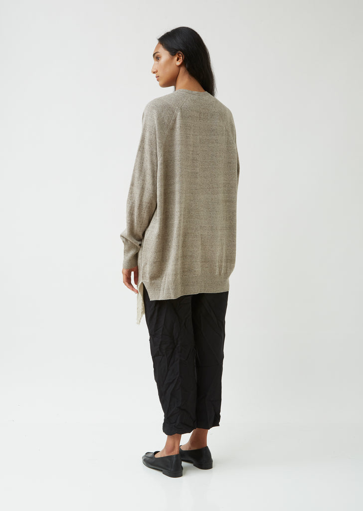 Organic Cotton & Wool Blend Blouse Hem Cardigan