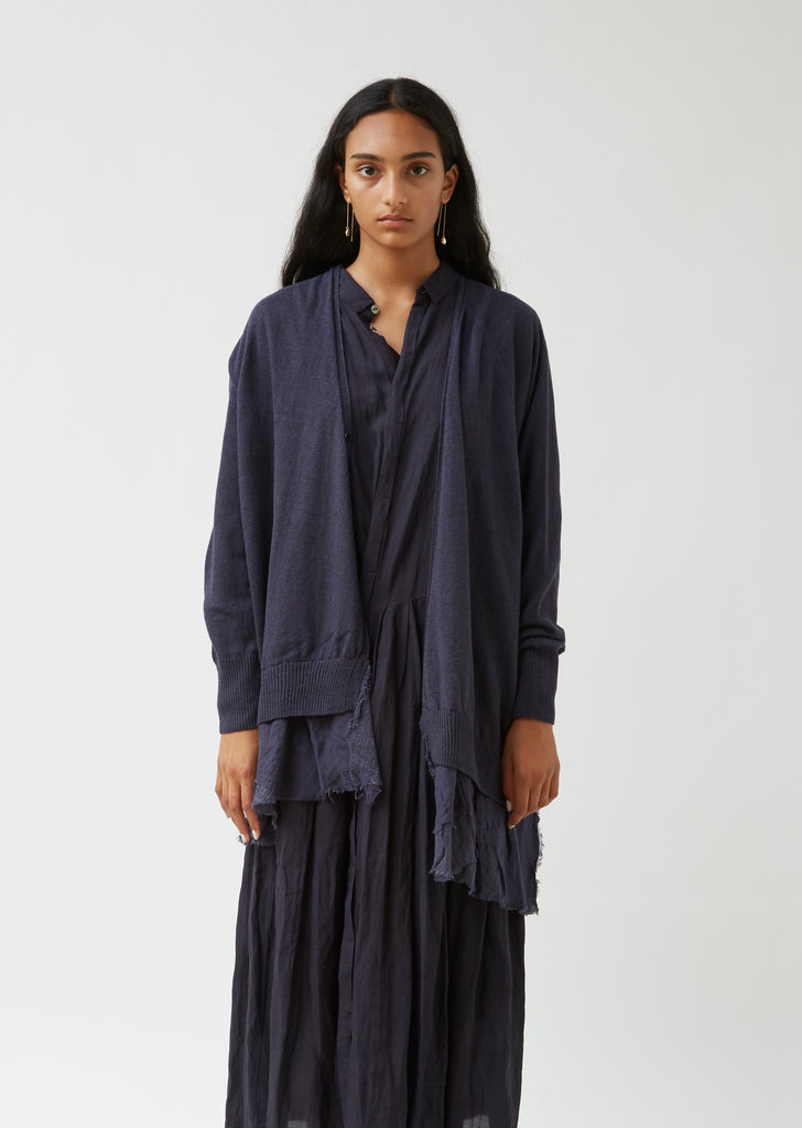 Organic Cotton & Wool Blend Blouse Hem Cardigan