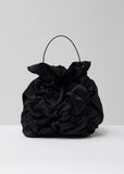 Satin Flower Smocking Dumpling Bag
