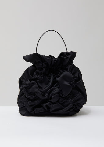 Satin Flower Smocking Dumpling Bag