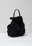 Satin Flower Smocking Dumpling Bag