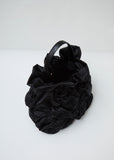 Satin Flower Smocking Dumpling Bag