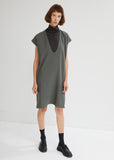 Shear Wool Rib Neck Tunic Dress