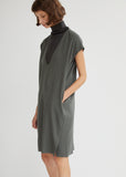 Shear Wool Rib Neck Tunic Dress