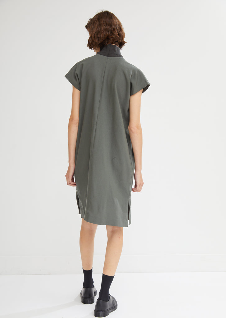 Shear Wool Rib Neck Tunic Dress