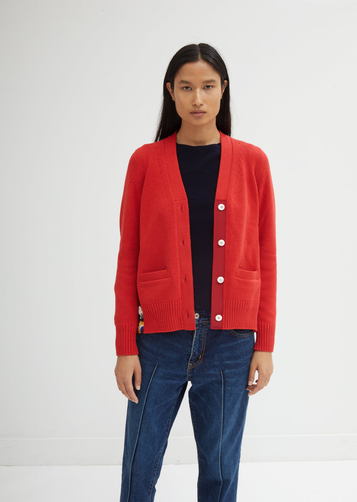 Flower Knit Mix Cardigan