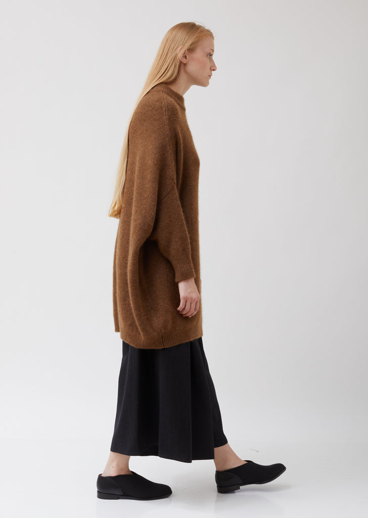Cashmere and Silk Oversized Round Neck Tunic Sweater