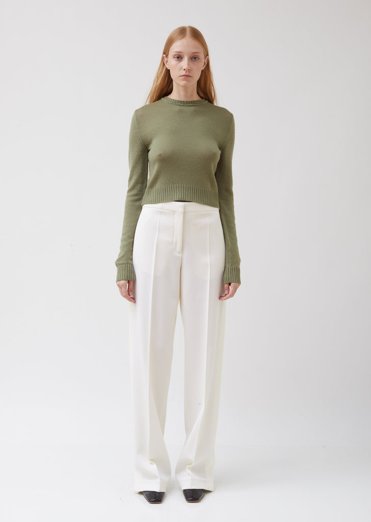 Twill Wide Leg Trousers