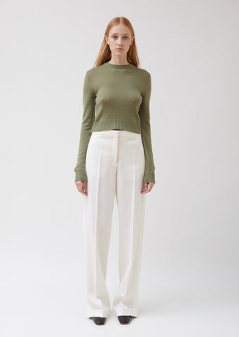 Twill Wide Leg Trousers