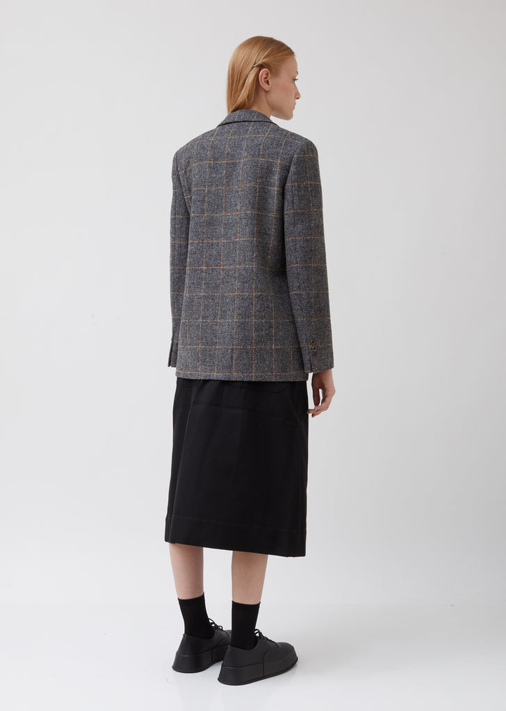 Single-Breasted Patch Pocket Wool Blazer