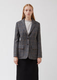 Single-Breasted Patch Pocket Wool Blazer