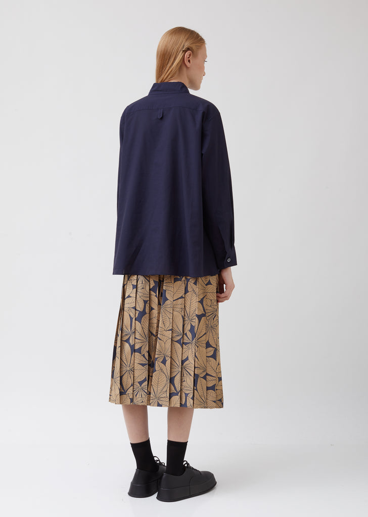 Navy Cotton Washed Swing Shirt