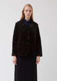 Asymmetric Collared Corduroy Blazer