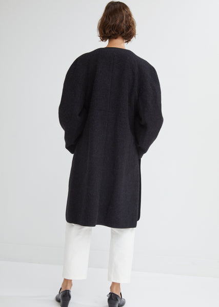 Soft Wool & Alpaca Melton Coat by Lemaire- La Garçonne