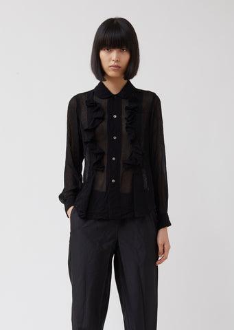 Polyester Georgette Garment Hard Washed Shirt