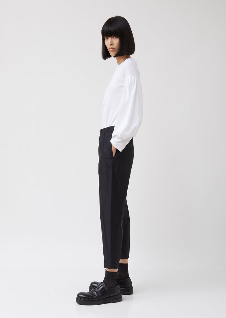 Polyester Irregular Weft Satin Garment Treated Pants