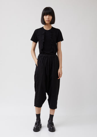 Wool Dobby Stripe A Pattern Garment Treated Pants