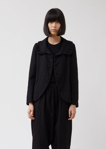 Wool Dobby Stripe A Pattern Garment Treated Jacket
