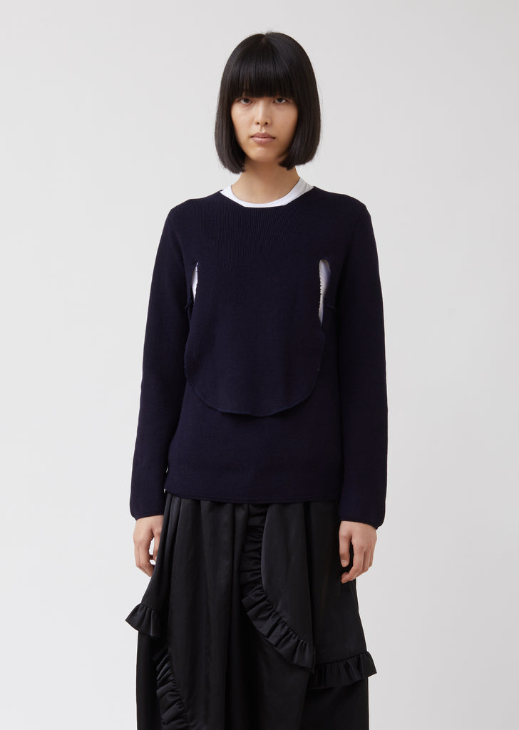 Worsted Yarn Wool Half Cardigan Stitch Top