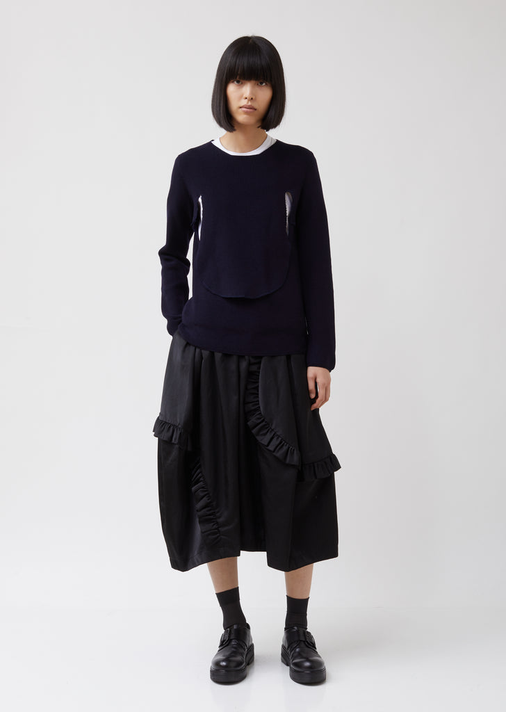 Worsted Yarn Wool Half Cardigan Stitch Top