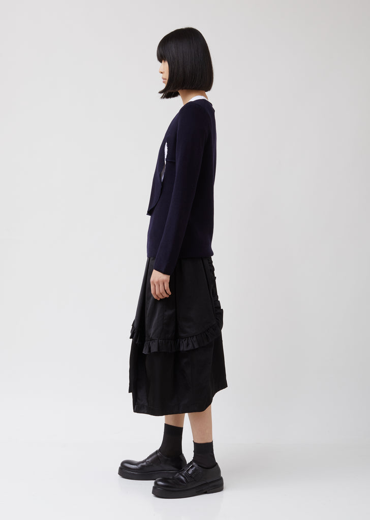 Worsted Yarn Wool Half Cardigan Stitch Top