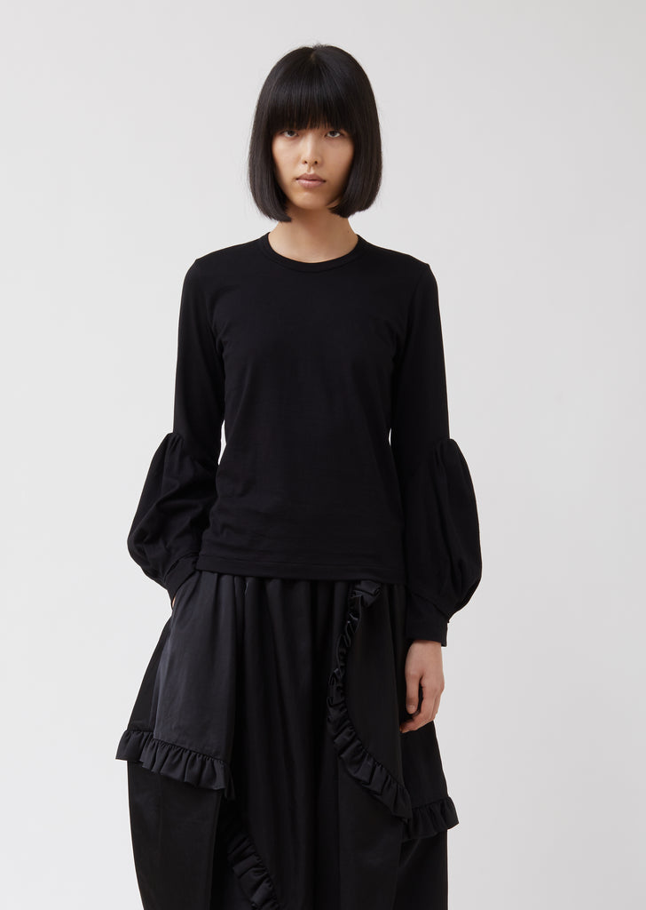 Cotton Jersey Small Puff Sleeve Top