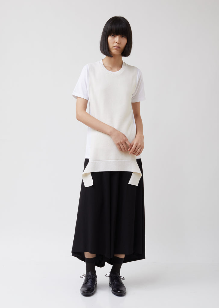 Apron Knit Short Sleeve T-shirt