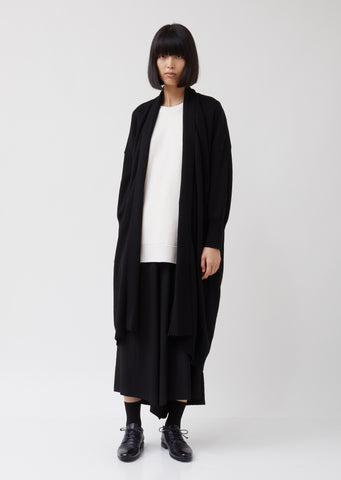 Open Collar Long Cardigan
