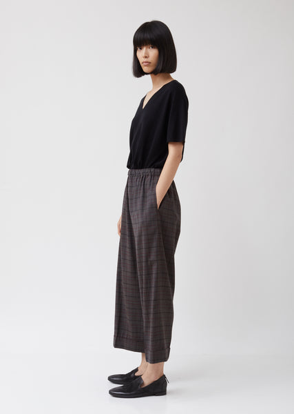 Tropical Wool Cuffed Wide Leg Pull-On Trousers – La Garçonne