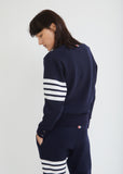 Stripe Cashmere Sweatshirt
