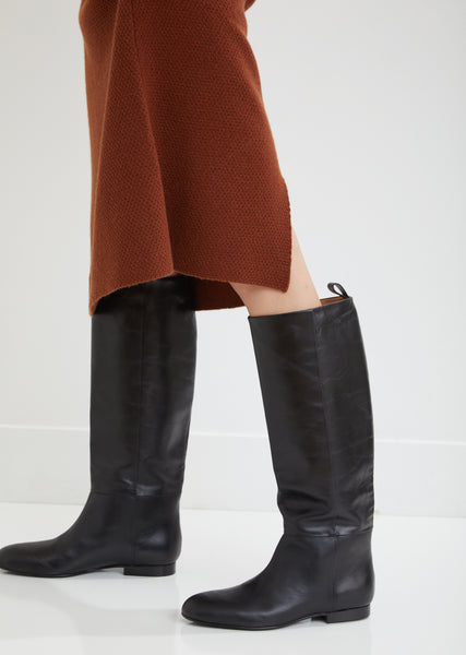 【関税＆送料込み】Jil Sander Nikki High Boots Leather knee-high boots in black - Jil Sander | Mytheresa