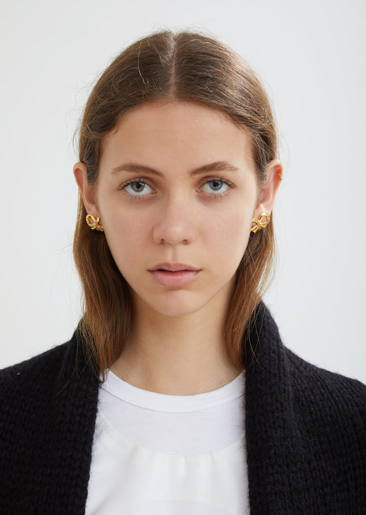 Bow with Pearl Earrings
