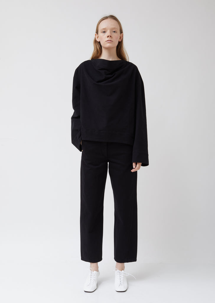 Draped Neckline Vareuse Top