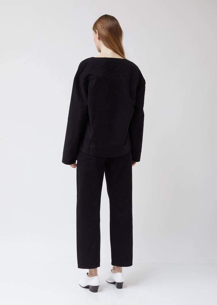 Draped Neckline Vareuse Top