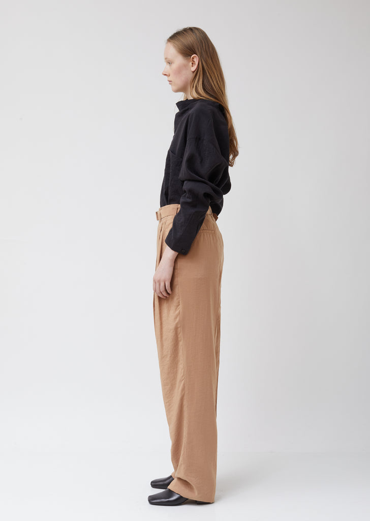 Silk Blend Pleated Trousers